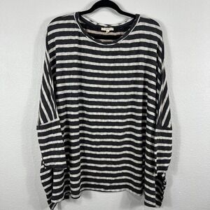 Easel‎ Tunic Top Women's Small Batwing Sleeve Striped Oversized Boxy Comfy